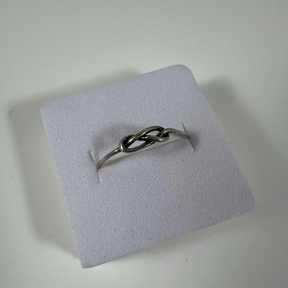 Silver Tone Infinity Knot Ring Womens Jewelry Minimalist Design